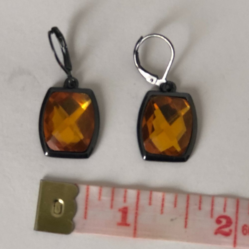 Joan Rivers Vintage auburn orange Lever Back Earrings